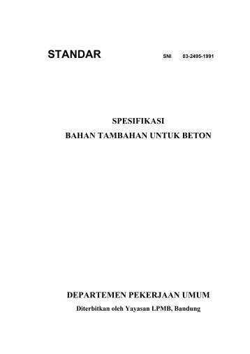 STANDAR - Departemen Pekerjaan Umum