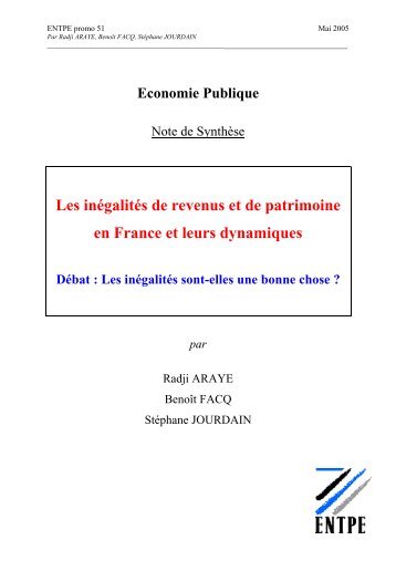 Les inÃ©galitÃ©s de revenus en France et leurs dynamiques - Canalblog