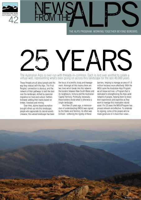 Download Newsletter number 42 ( PDF - 1.25 MB) - Australian Alps ...