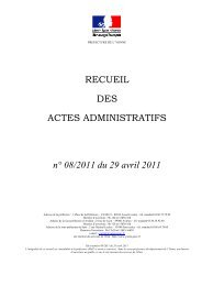 Recueil nÂ°8 du 29 avril 2011 - Les services de l'Ãtat dans l'Yonne