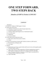 OVERVIEW: Situation of LGBT people in Ukraine - Hirschfeld-Eddy ...