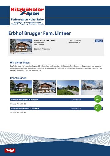Erbhof Brugger Fam. Lintner - Ferienregion Hohe Salve
