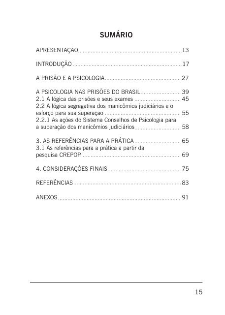 (os) no Sistema Prisional - CREPOP - Conselho Federal de Psicologia