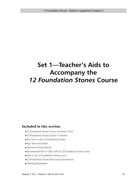 12 Foundation Stones Course - TFI Online