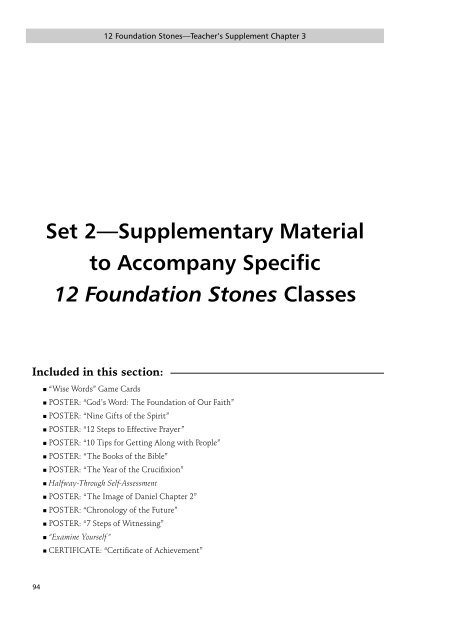 12 Foundation Stones Course - TFI Online