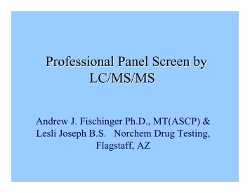 Professional Panel Screen by LC/MS/MS