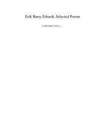 Erik Barry Erhardt, Selected Poems - Erik Barry Erhardt, PhD