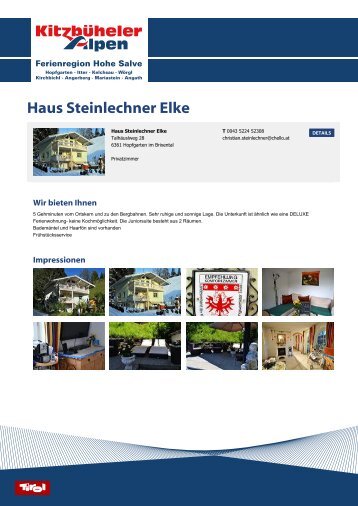 Haus Steinlechner Elke - Ferienregion Hohe Salve