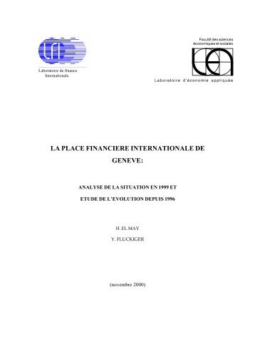 la place financiere internationale de geneve