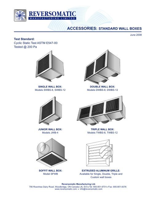 standard wall boxes - Reversomatic