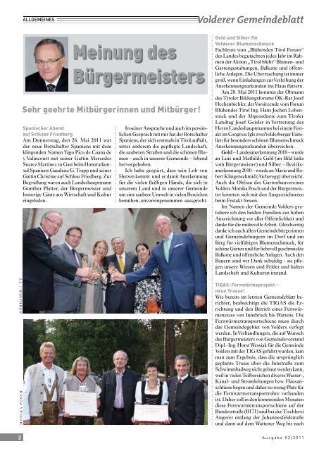 Volderer Gemeindeblatt - Gemeinde Volders - Land Tirol