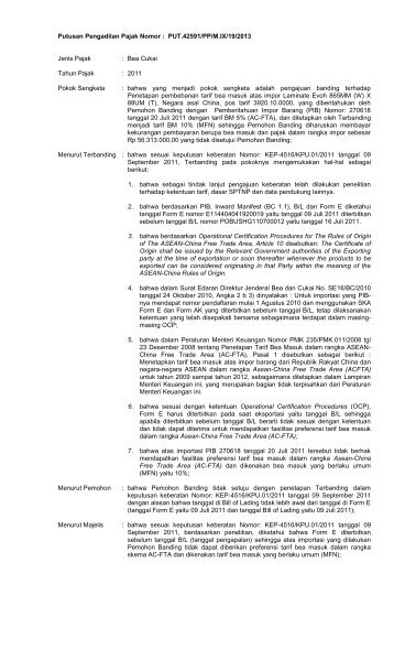 Putusan Pengadilan Pajak Nomor : - Sekretariat Pengadilan Pajak