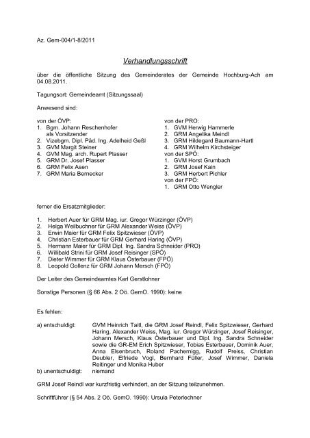 Protokoll vom 04.08.2011 (133 KB) - .PDF - in der Gemeinde ...