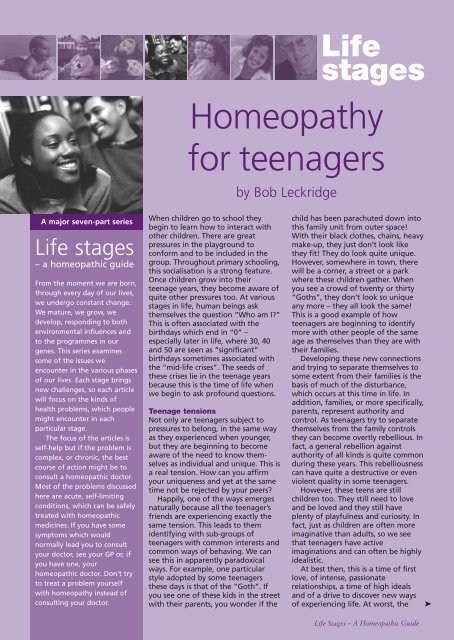 Homeopathy for teenagers