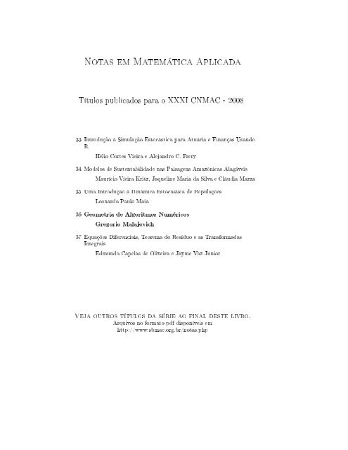 Notas em MatemÃ¡tica Aplicada 36 - LaboratÃ³rio de MatemÃ¡tica ...