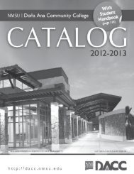 DACC Catalog - Dona Ana Community College - New Mexico State ...