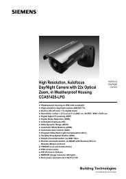 Siemens CCAS1425-LPO CCTV cameras product datasheet