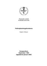 Felfortplantningsformlerna - Matematiska institutionen - Stockholms ...