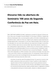 Discurso Seminário 100 anos da Segunda Conferência da Paz em ...