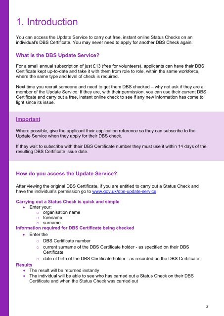DBS Update Service Employer guide - the Essex Clerks