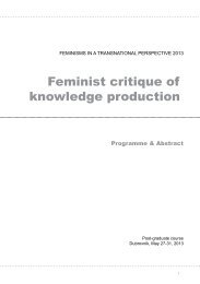 Feminist critique of knowledge production