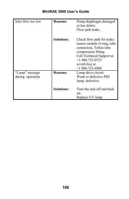 RAE MiniRAE 3000 User's Guide - Geotech