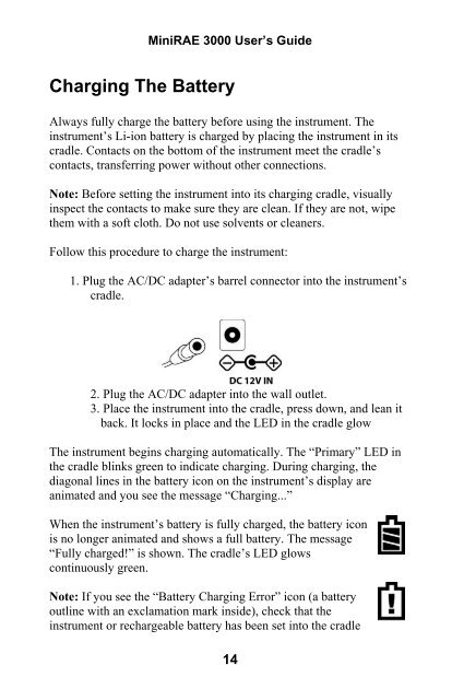 RAE MiniRAE 3000 User's Guide - Geotech