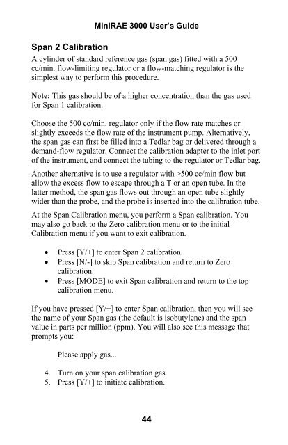 RAE MiniRAE 3000 User's Guide - Geotech