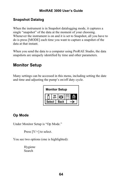 RAE MiniRAE 3000 User's Guide - Geotech