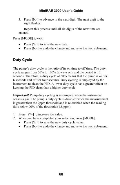 RAE MiniRAE 3000 User's Guide - Geotech