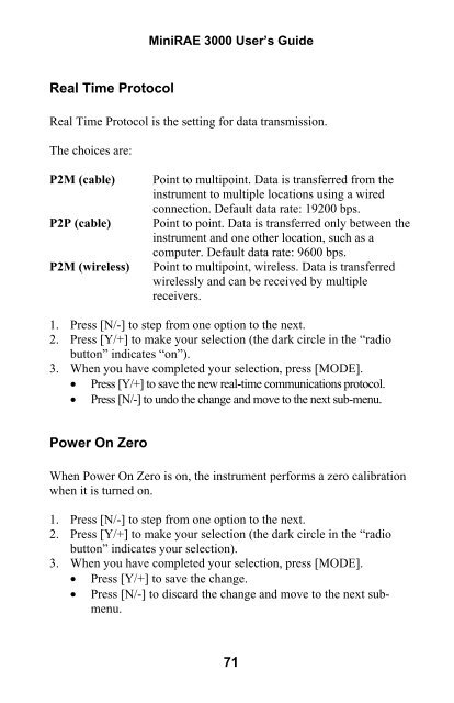 RAE MiniRAE 3000 User's Guide - Geotech