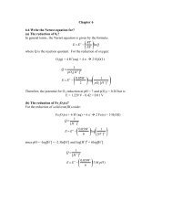 Chapter 6 6.6 Write the Nernst equation for? - Valdosta State ...