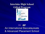 Interlake High School Gifted Program An International ...