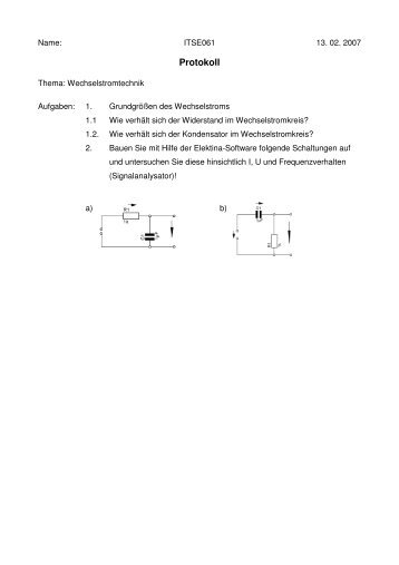 Protokoll zu Wechselstromtechnik - itse061.de