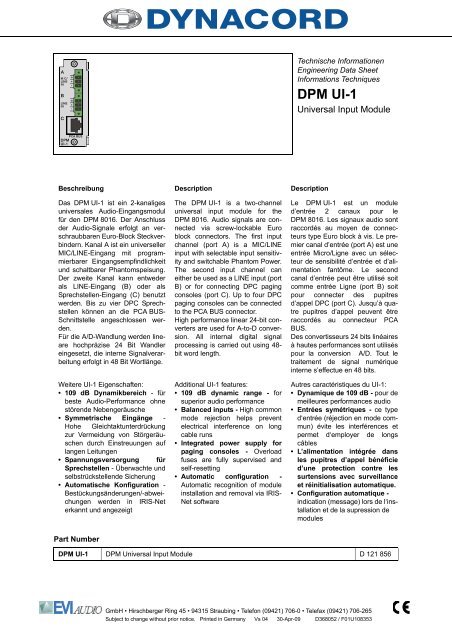 DPM UI-1 - Udo Erpenstein GmbH