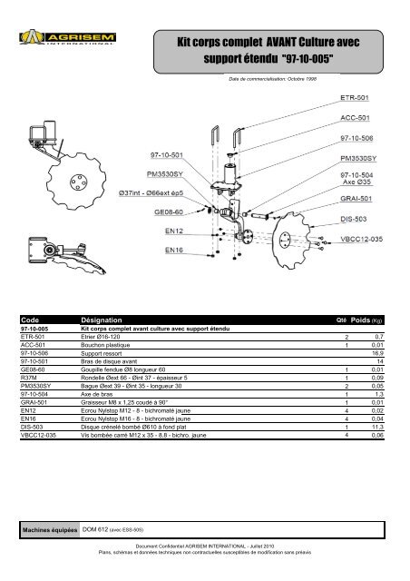 Kits corps DOM612 - agrisem