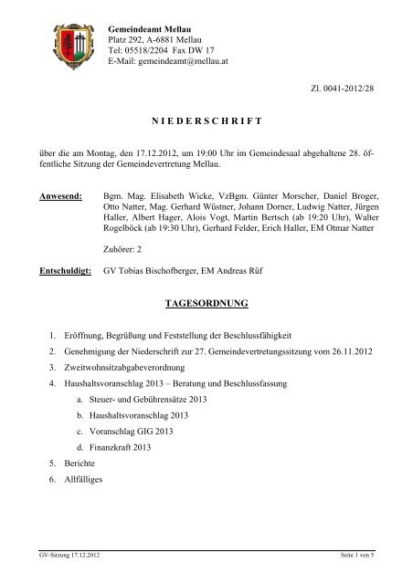 Protokoll_28_Sitzung_ 17.12.2012 - Mellau