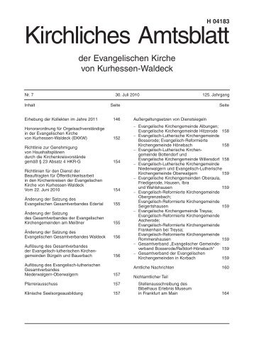 Kirchliches Amtsblatt - Kirchenrecht-ekkw.de