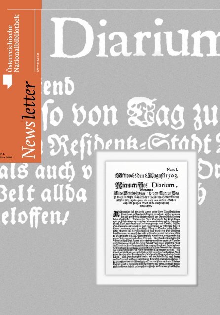 ÖNB-Newsletter No. 2003/1, März 2003 - Österreichische ...