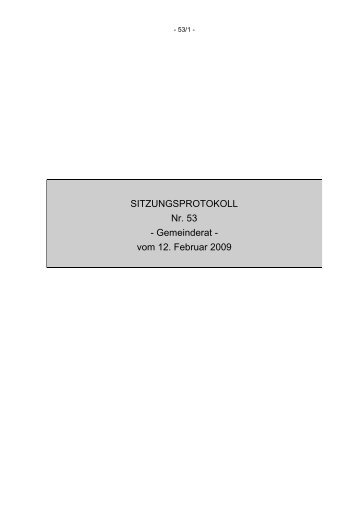 53. GR-Protokoll vom 12.02.2009 - Gemeinde Volders - Land Tirol