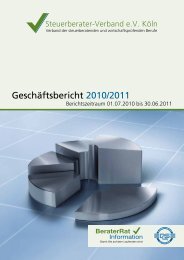 Geschäftsbericht 2010/2011 - Steuerberater-Verband e.V. Köln