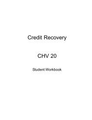 Credit Recovery CHV 20