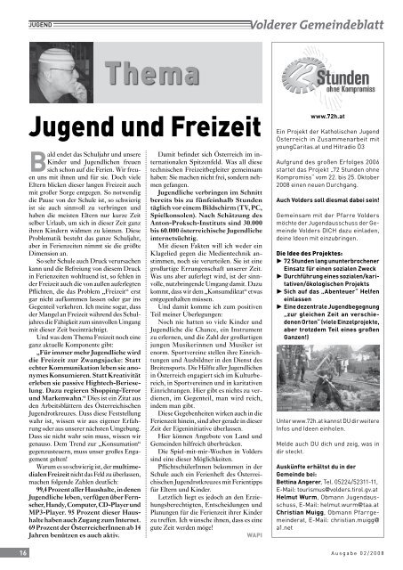 Volderer Gemeindeblatt - Gemeinde Volders - Land Tirol