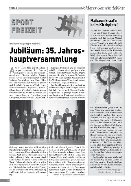 Volderer Gemeindeblatt - Gemeinde Volders - Land Tirol