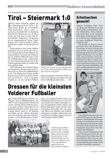 Volderer Gemeindeblatt - Gemeinde Volders - Land Tirol