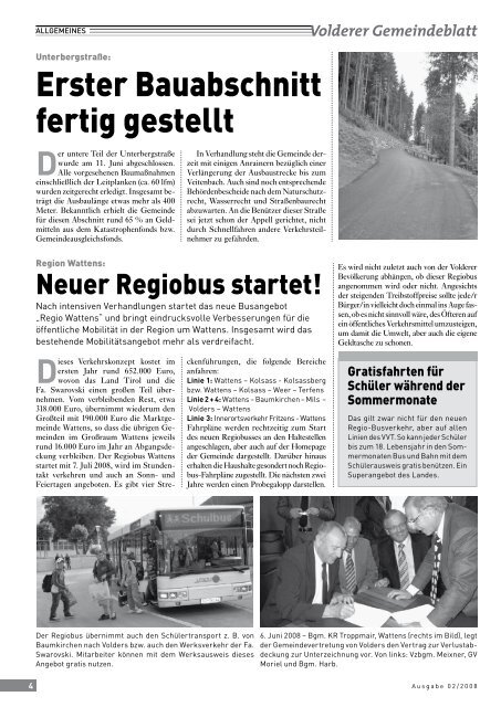 Volderer Gemeindeblatt - Gemeinde Volders - Land Tirol