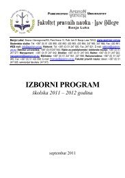 IZBORNI PROGRAM - Panevropski univerzitet Apeiron