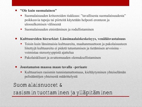 Arkipäivän rasismi koulussa - Edu.fi