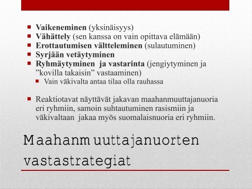 Arkipäivän rasismi koulussa - Edu.fi