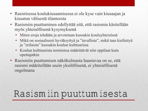 Arkipäivän rasismi koulussa - Edu.fi